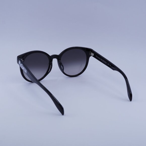 Alexander McQueen AM0349SA 001 Sunglasses Black Round Frame, Grey Lenses - Picture 5 of 8
